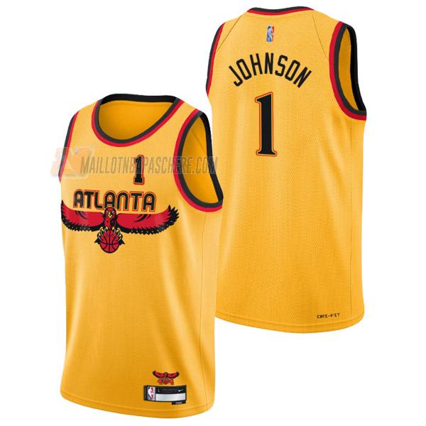 maillot jalen johnson atlanta hawks de 1 homme jaune city edition 2022