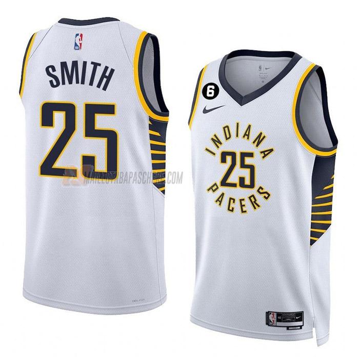 maillot jalen smith indiana pacers de 25 homme blanc association edition 2023