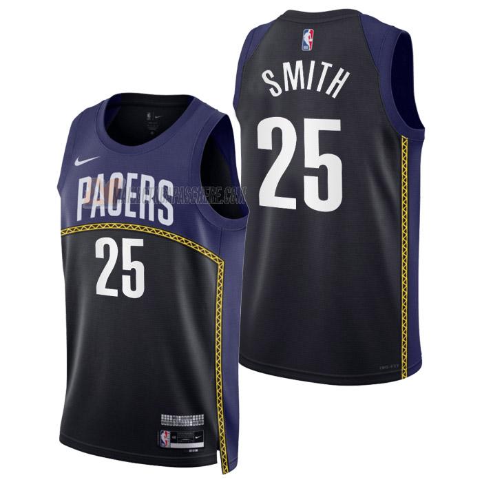 maillot jalen smith indiana pacers de 25 homme noir city edition 2023