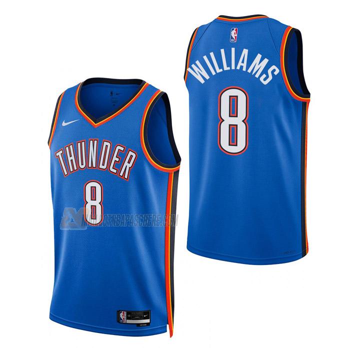 maillot jalen williams oklahoma city thunder de 8 homme bleu icon edition 2023