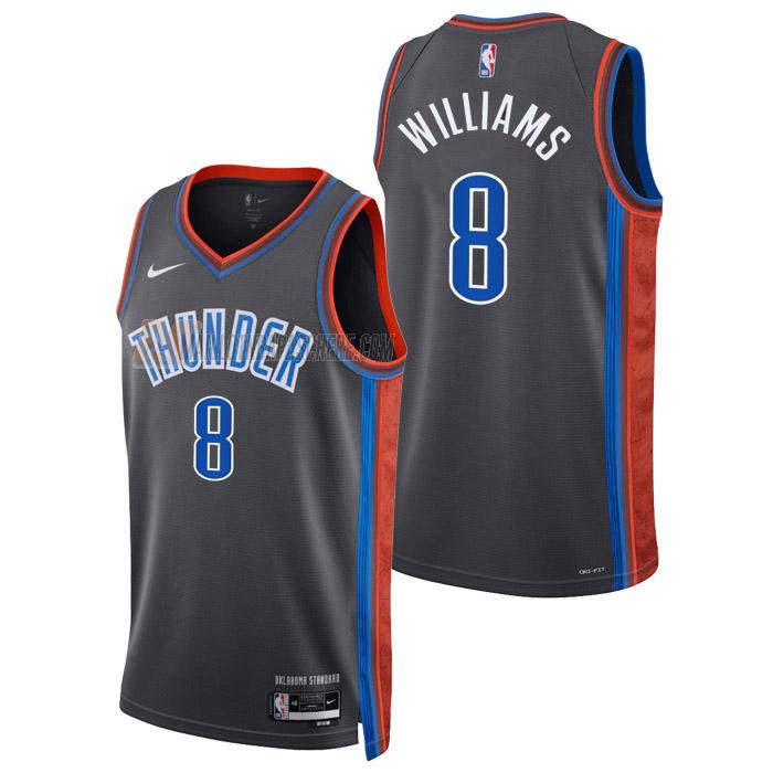 maillot jalen williams oklahoma city thunder de 8 homme gris city edition 2023