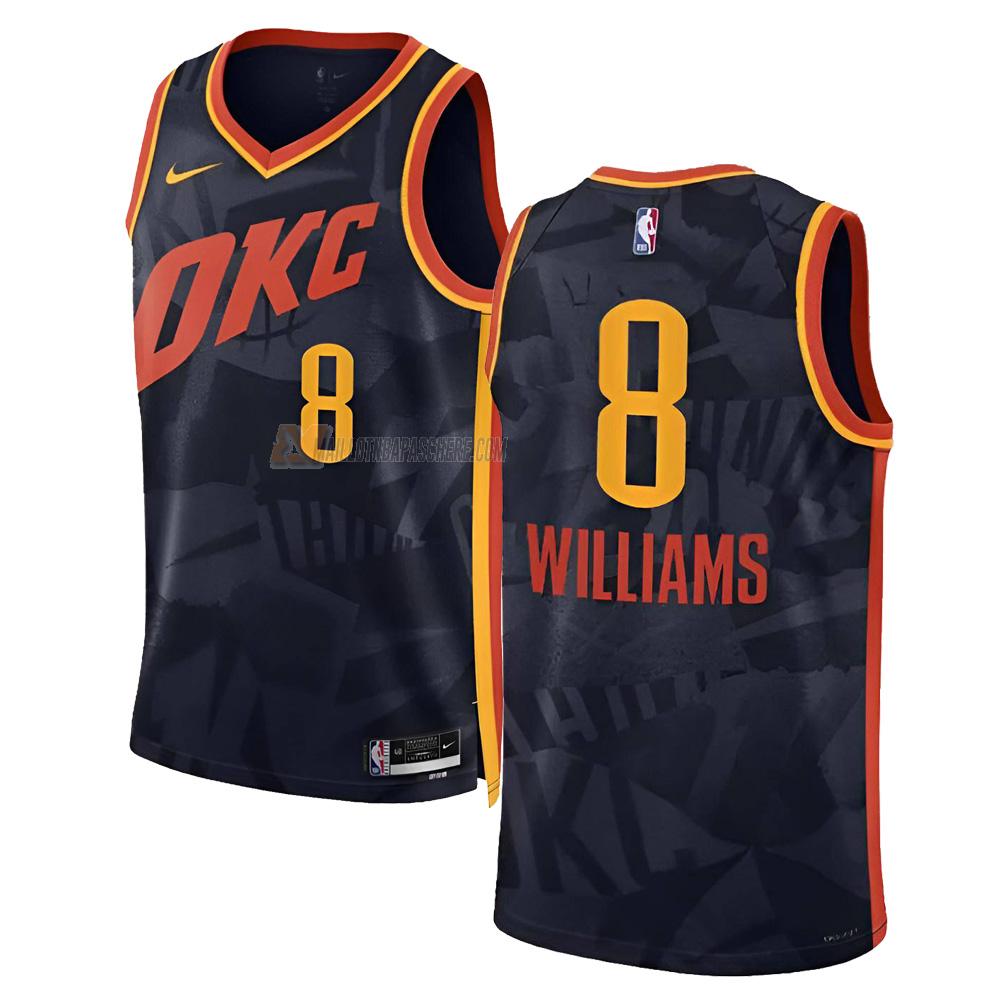 maillot jalen williams oklahoma city thunder de 8 homme noir city edition 2023-24