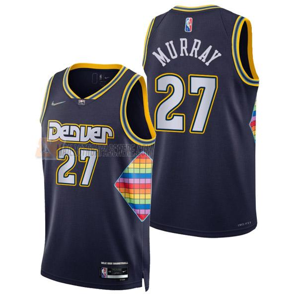 maillot jamal murray denver nuggets de 27 homme bleu marine city edition 2022