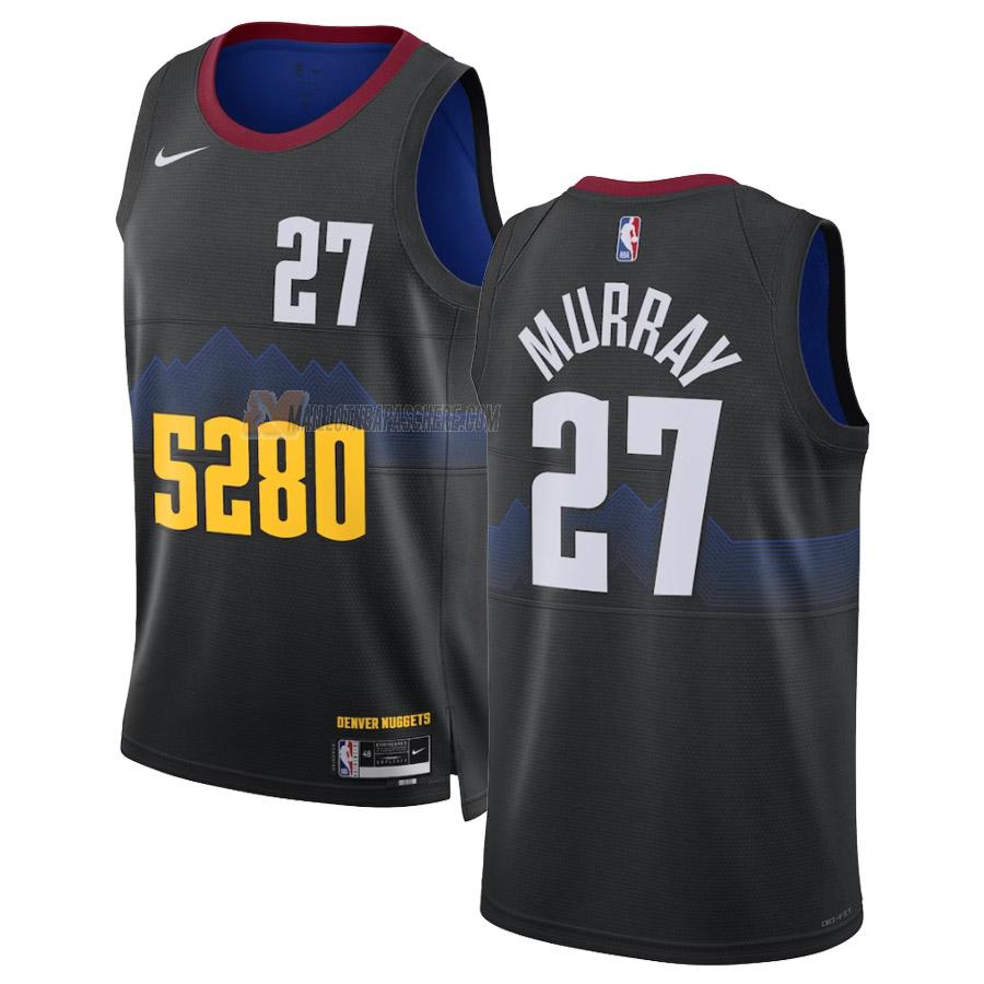 maillot jamal murray denver nuggets de 27 homme noir city edition 2023-24