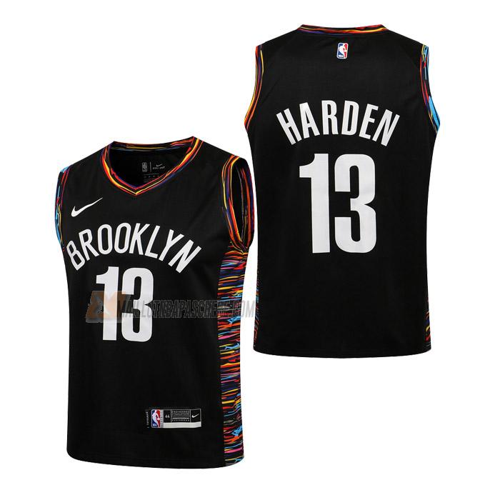 maillot james harden brooklyn nets de 13 enfant noir city edition 2019