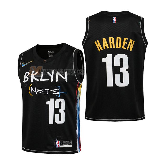 maillot james harden brooklyn nets de 13 enfant noir city edition 2021