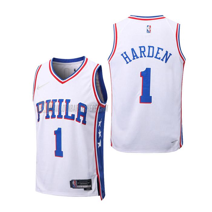 maillot james harden philadelphia 76ers de 1 enfant blanc association edition 2022