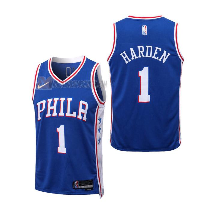 maillot james harden philadelphia 76ers de 1 enfant bleu icon edition 2023