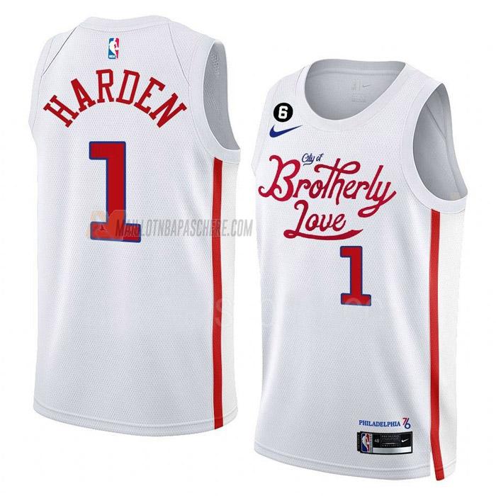 maillot james harden philadelphia 76ers de 1 homme blanc city edition 2023