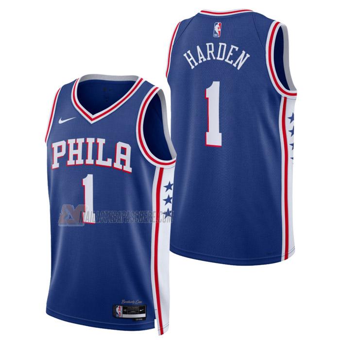 maillot james harden philadelphia 76ers de 1 homme bleu icon edition 2023