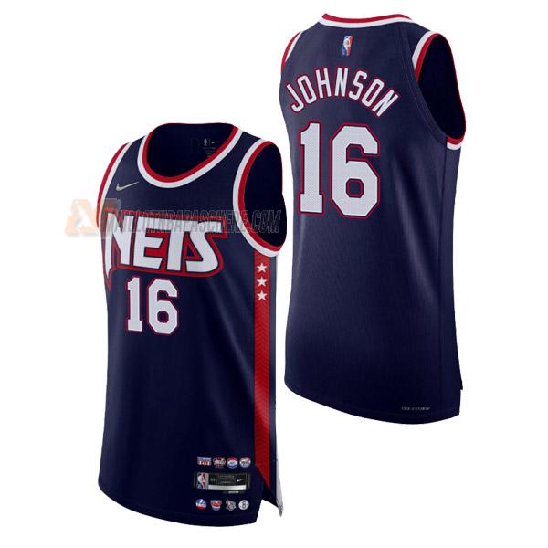 maillot james johnson brooklyn nets de 16 homme bleu marine city edition 2022