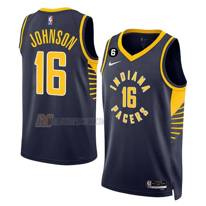 maillot james johnson indiana pacers de 16 homme bleu marine icon edition 2023