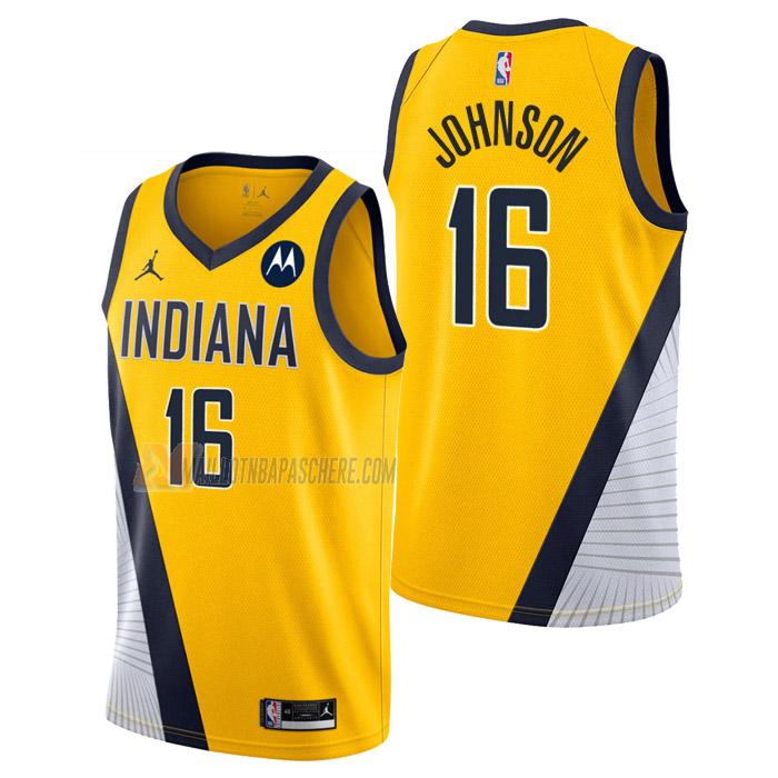 maillot james johnson indiana pacers de 16 homme jaune statement edition 2023