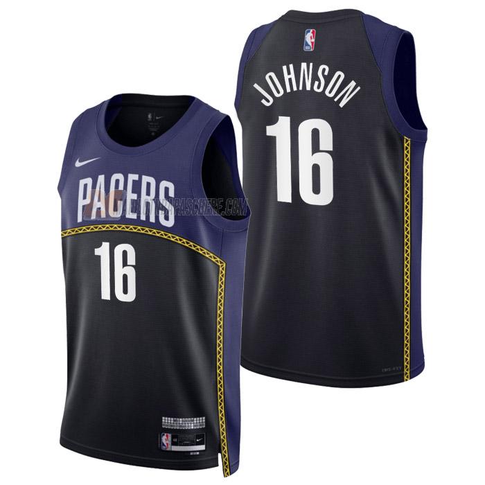 maillot james johnson indiana pacers de 16 homme noir city edition 2023