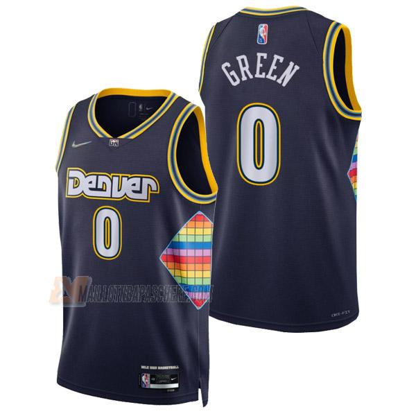 maillot jamychal green denver nuggets de 0 homme bleu marine city edition 2022