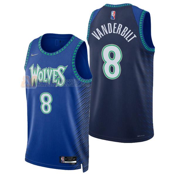 maillot jarred vanderbilt minnesota timberwolves de 8 homme bleu city edition 2022