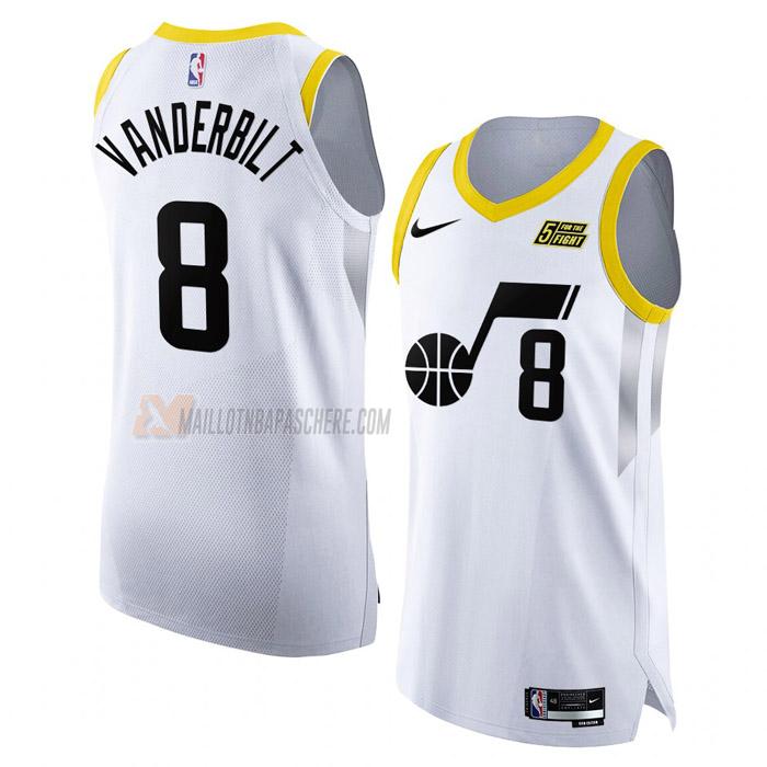 maillot jarred vanderbilt utah jazz de 8 homme blanc association edition 2023