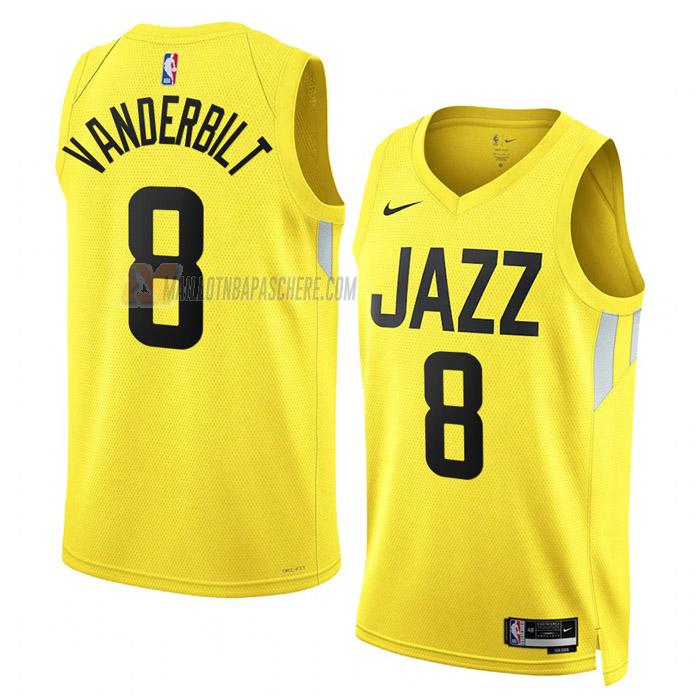 maillot jarred vanderbilt utah jazz de 8 homme jaune icon edition 2023