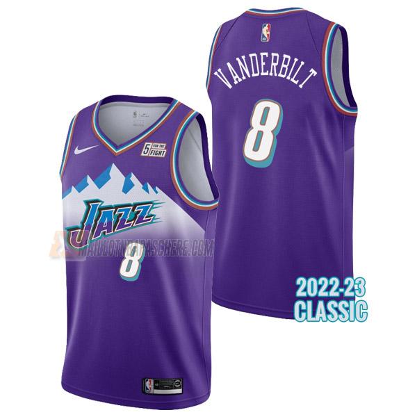 maillot jarred vanderbilt utah jazz de 8 homme mauve classic edition 2023