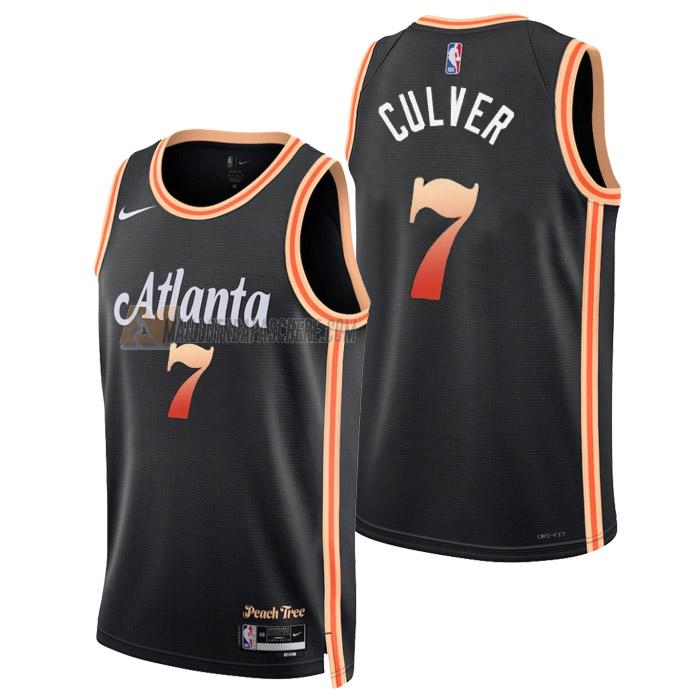 maillot jarrett culver atlanta hawks de 7 homme noir city edition 2023