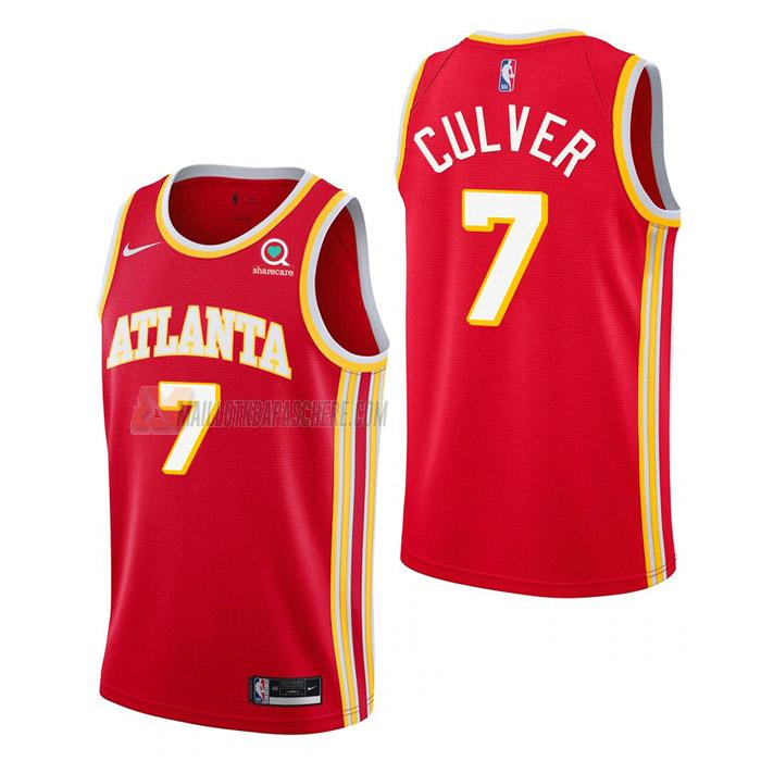 maillot jarrett culver atlanta hawks de 7 homme rouge icon edition 2023