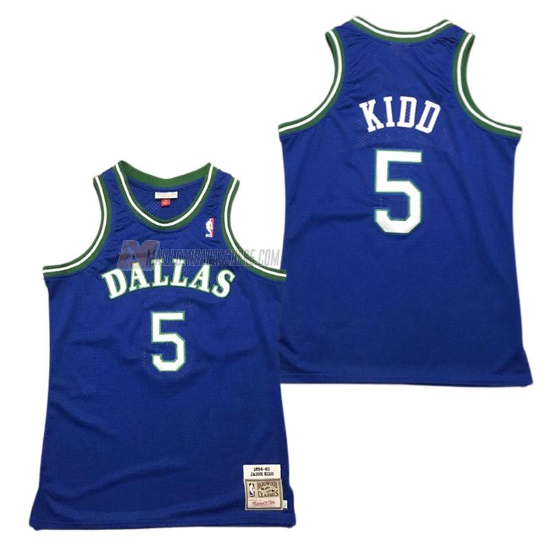 maillot jason kidd dallas mavericks de 5 homme bleu retro