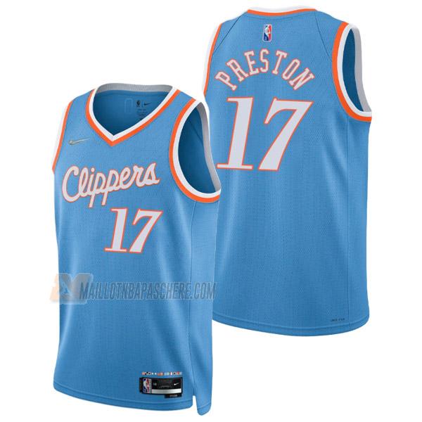 maillot jason preston los angeles clippers de 17 homme bleu city edition 2022