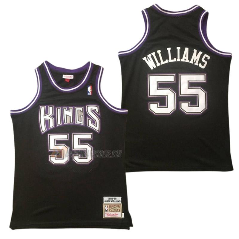 maillot jason williams sacramento kings de 55 homme noir retro