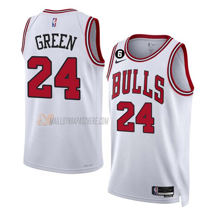 maillot javonte green chicago bulls de 24 homme blanc association edition 2023