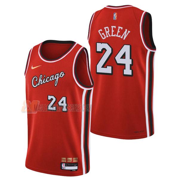 maillot javonte green chicago bulls de 24 homme rouge city edition 2022