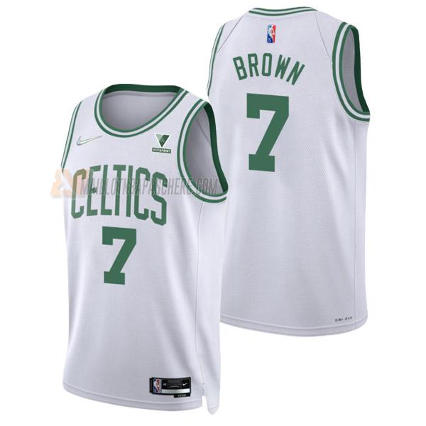 maillot jaylen brown boston celtics de 7 homme blanc association edition 2022