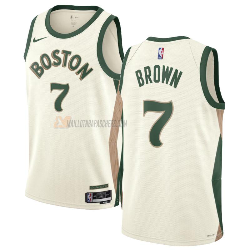 maillot jaylen brown boston celtics de 7 homme jaune city edition 2023-24