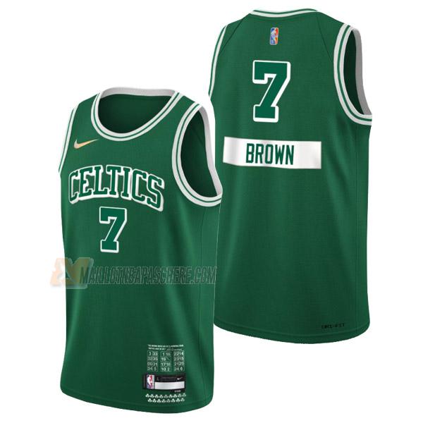 maillot jaylen brown boston celtics de 7 homme vert city edition 2022