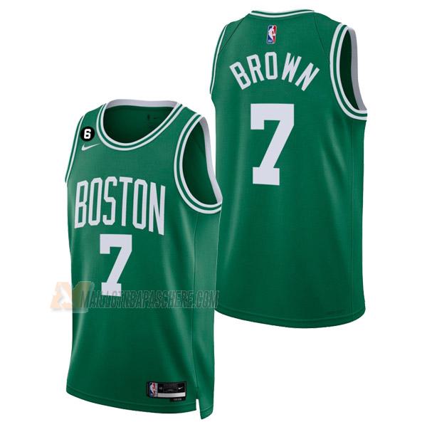 maillot jaylen brown boston celtics de 7 homme vert icon edition 2023