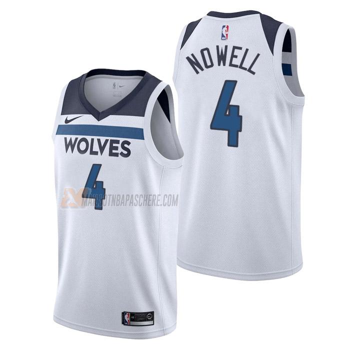 maillot jaylen nowell minnesota timberwolves de 4 homme blanc association edition 2023