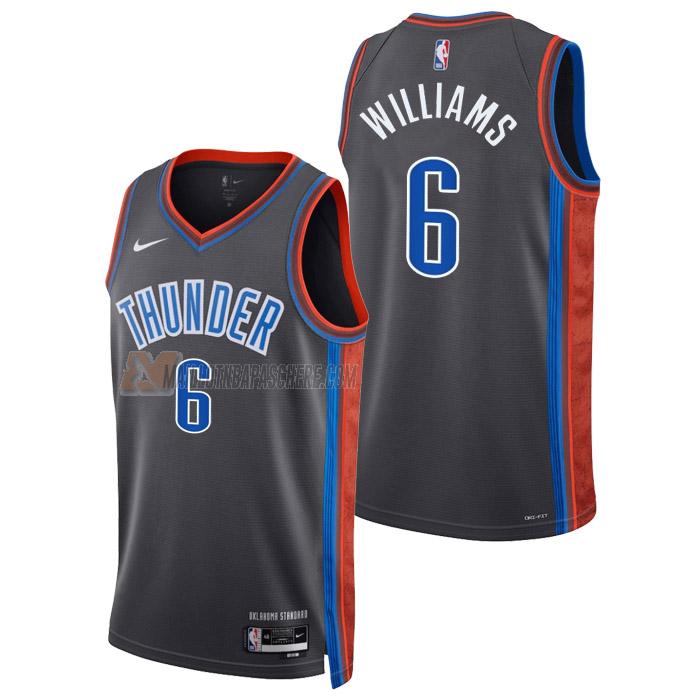 maillot jaylin williams oklahoma city thunder de 6 homme gris city edition 2023