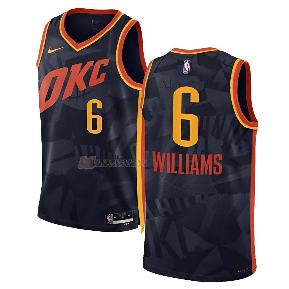 maillot jaylin williams oklahoma city thunder de 6 homme noir city edition 2023-24