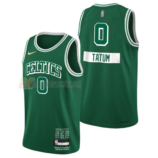 maillot jayson tatum boston celtics de 0 homme vert city edition 2022