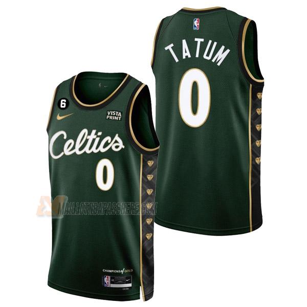 maillot jayson tatum boston celtics de 0 homme vert city edition 2023