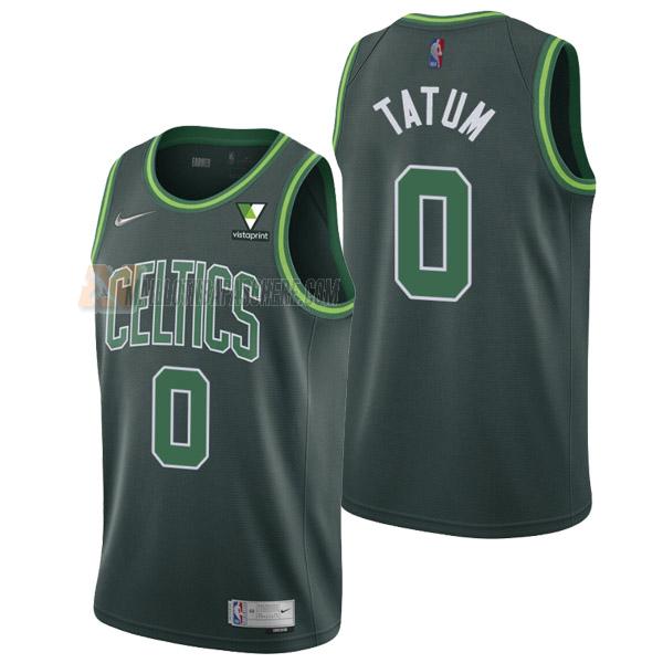 maillot jayson tatum boston celtics de 0 homme vert earned edition 2021