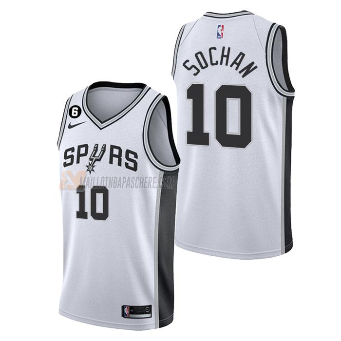 maillot jeremy sochan san antonio spurs de 10 homme blanc association edition 2023