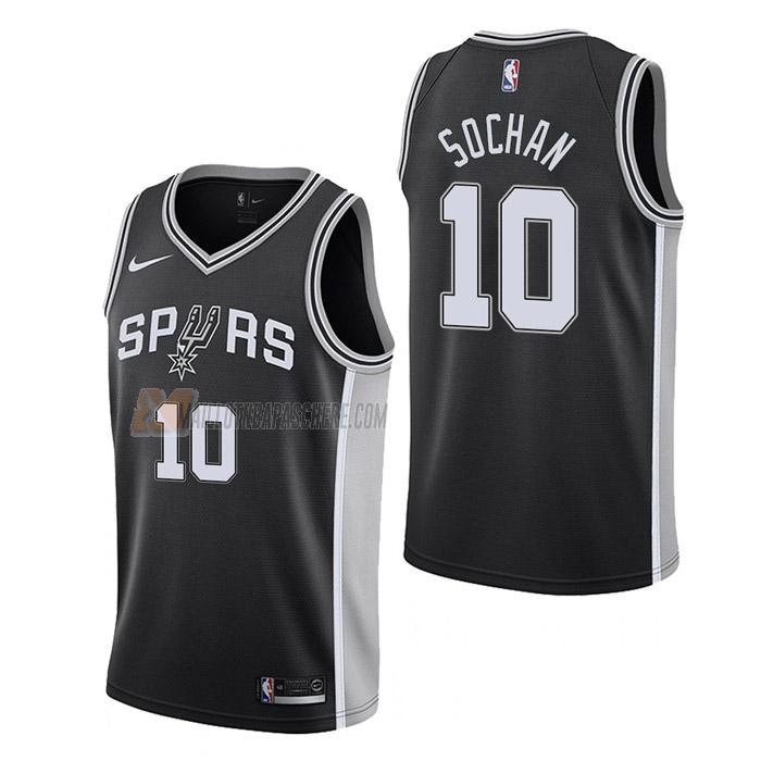 maillot jeremy sochan san antonio spurs de 10 homme noir icon edition 2023