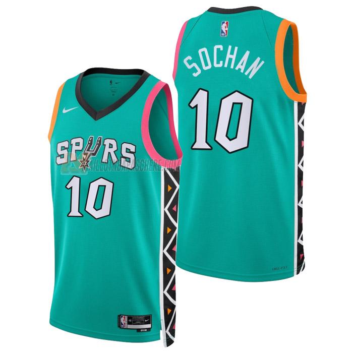 maillot jeremy sochan san antonio spurs de 10 homme sarcelle city edition 2023