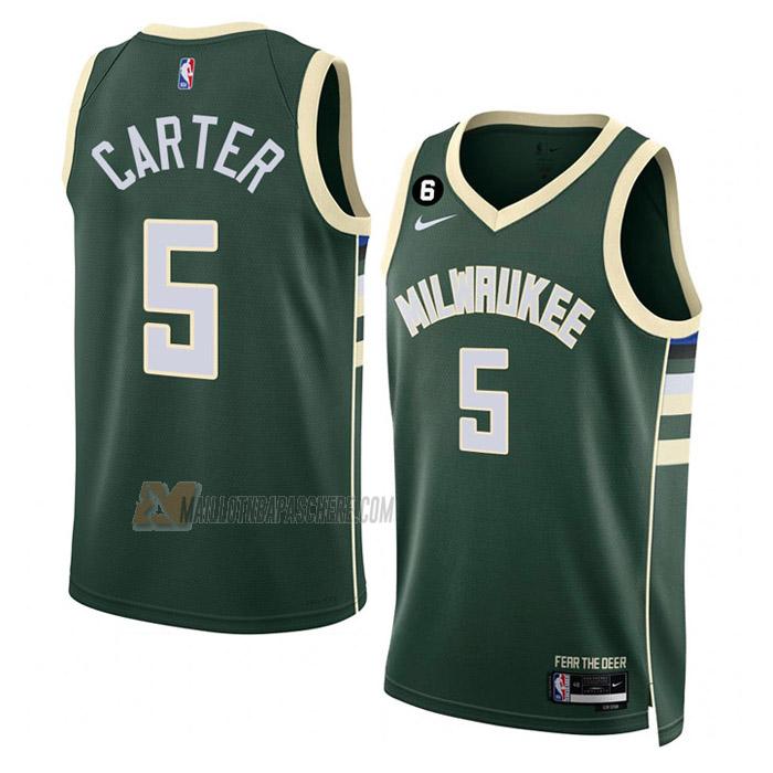 maillot jevon carter milwaukee bucks de 5 homme vert icon edition 2023