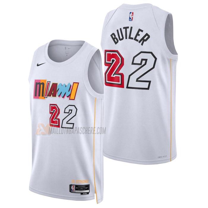 maillot jimmy butler miami heat de 22 homme blanc city edition 2023