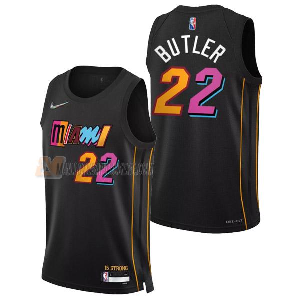 maillot jimmy butler miami heat de 22 homme noir city edition 2022