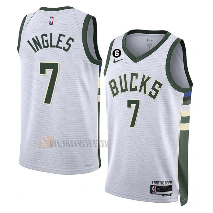 maillot joe ingles milwaukee bucks de 7 homme blanc association edition 2023