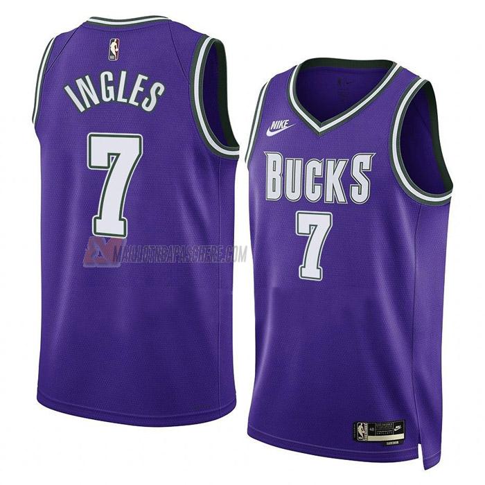 maillot joe ingles milwaukee bucks de 7 homme mauve classic edition 2023