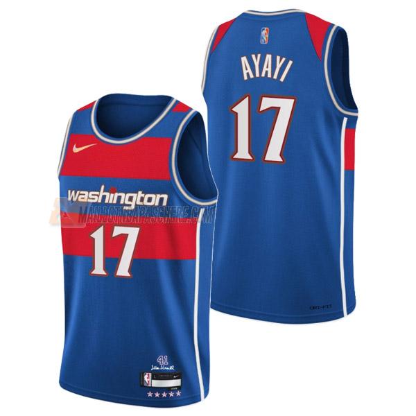 maillot joel ayayi washington wizards de 17 homme bleu city edition 2022