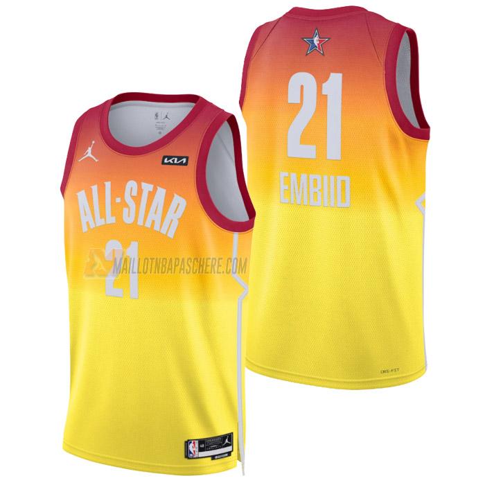 maillot joel embiid nba all-star de 21 homme orange 2023